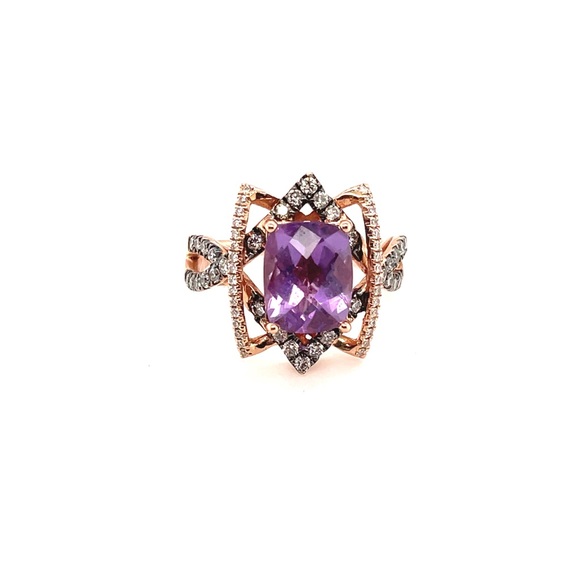 LeVian 14k Amethyst and Diamond ring - Picture 1 of 11